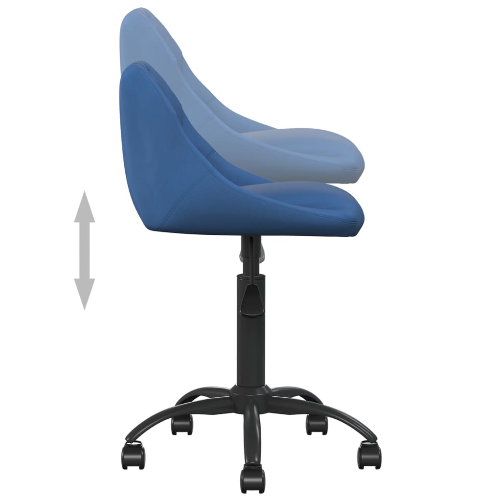 Cadeira de escritório veludo azul