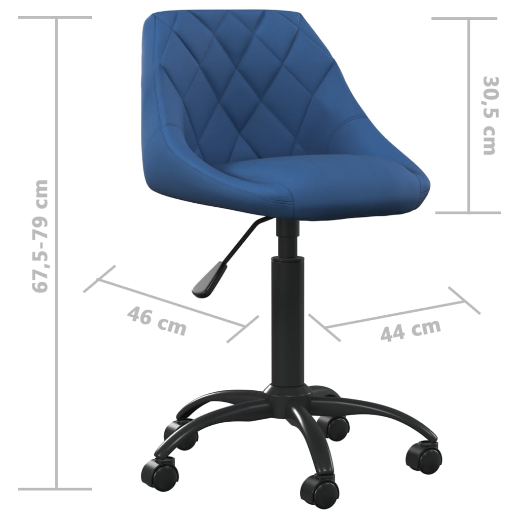 Cadeira de escritório veludo azul