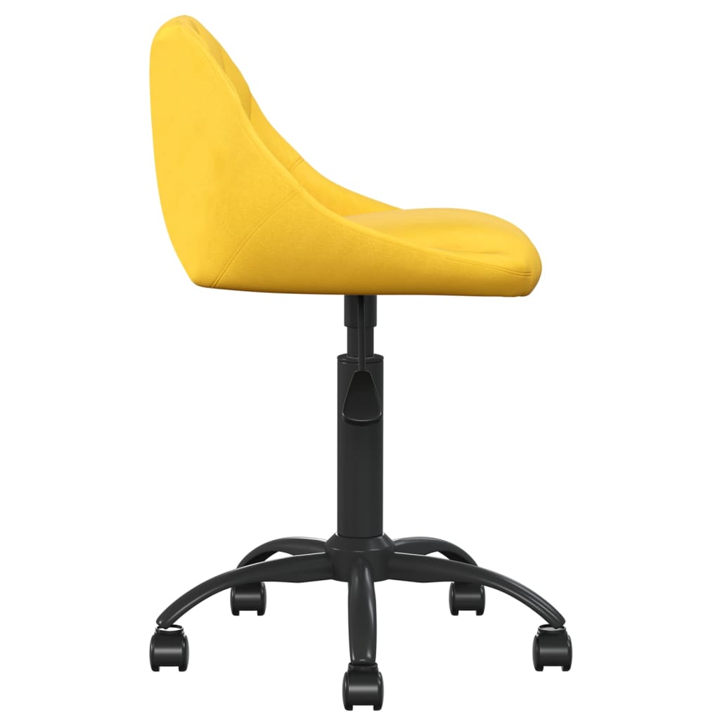Cadeira de escritório veludo amarelo mostarda