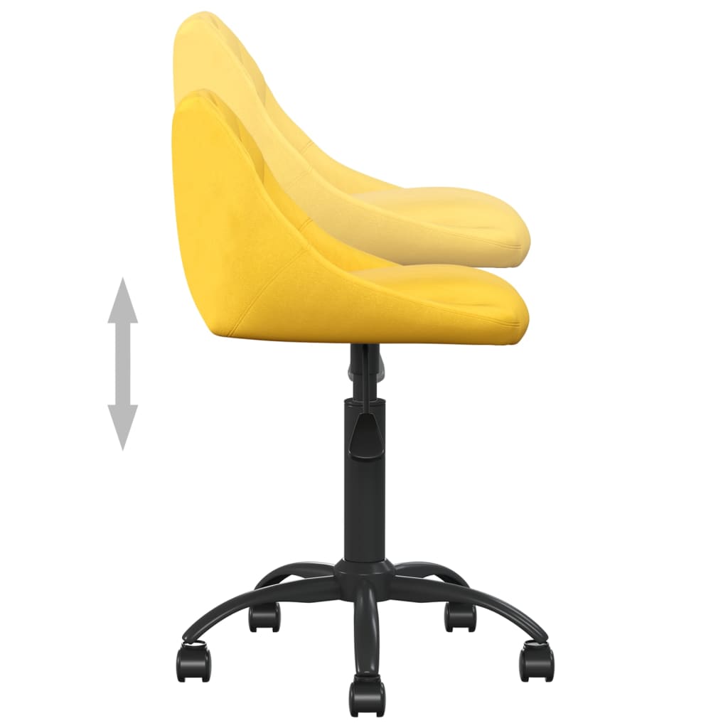 Cadeira de escritório veludo amarelo mostarda