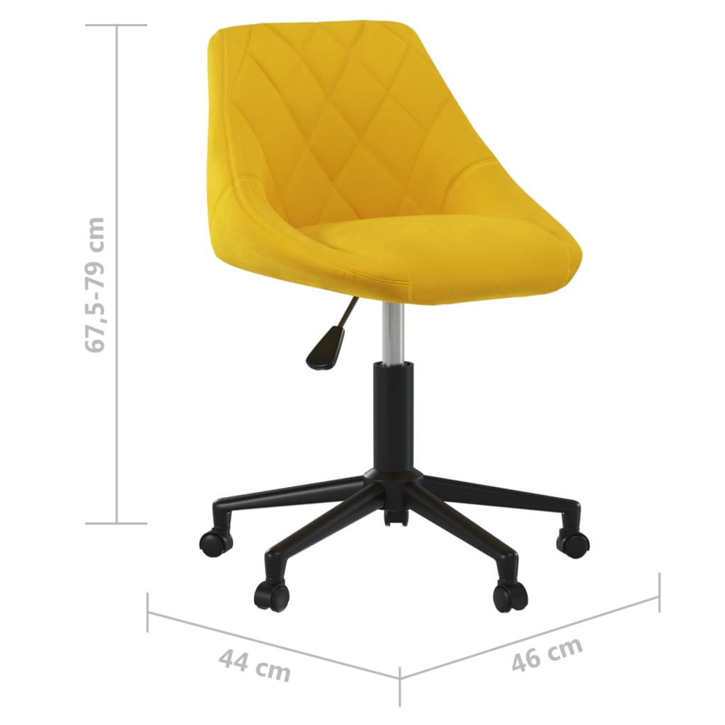 Cadeira de jantar giratória veludo amarelo mostarda