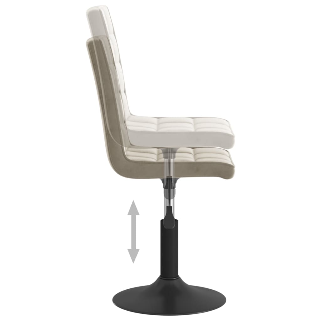Cadeiras de jantar giratórias 6 pcs veludo cinzento-claro