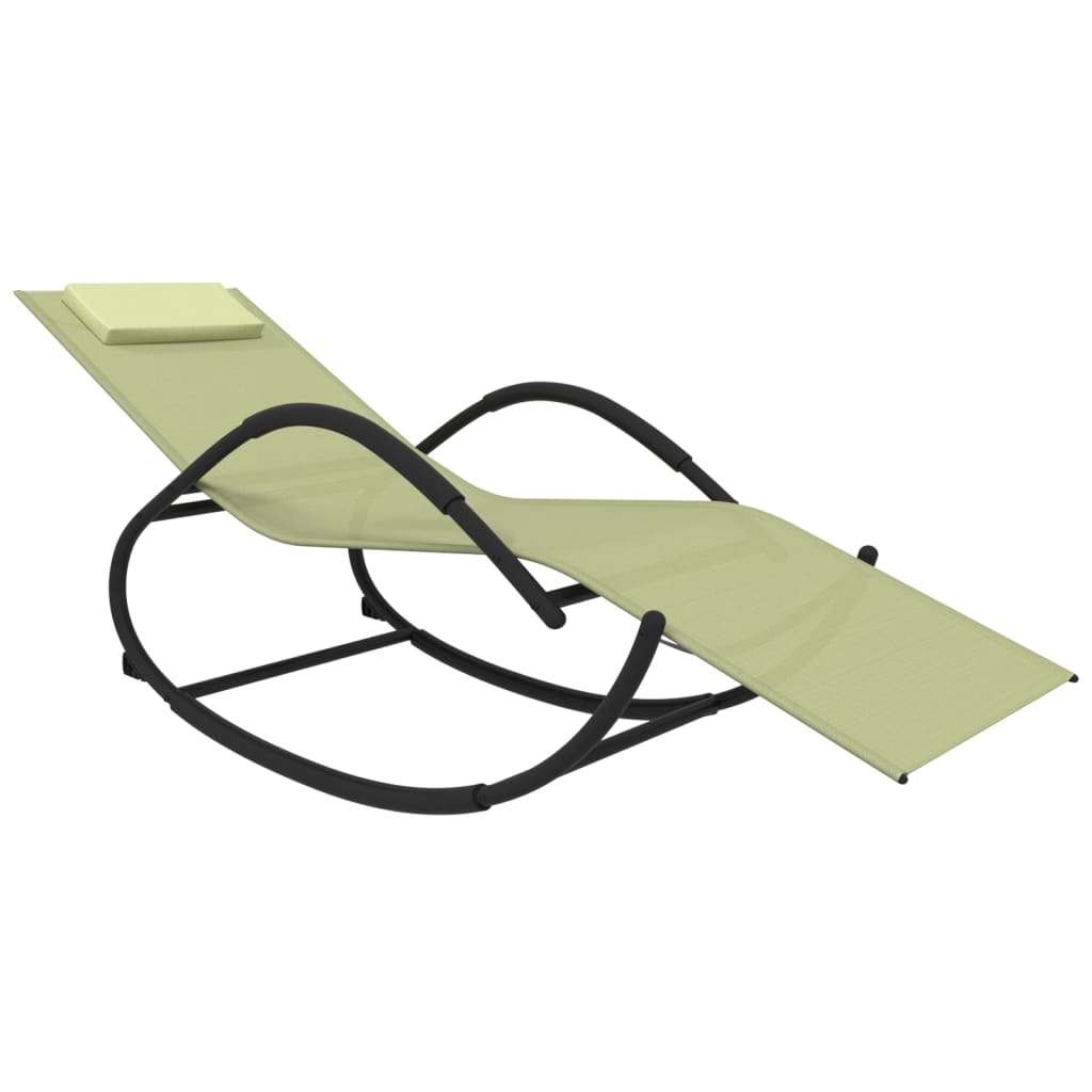 Espreguiçadeira baloiço 2 pcs aço e textilene cor creme