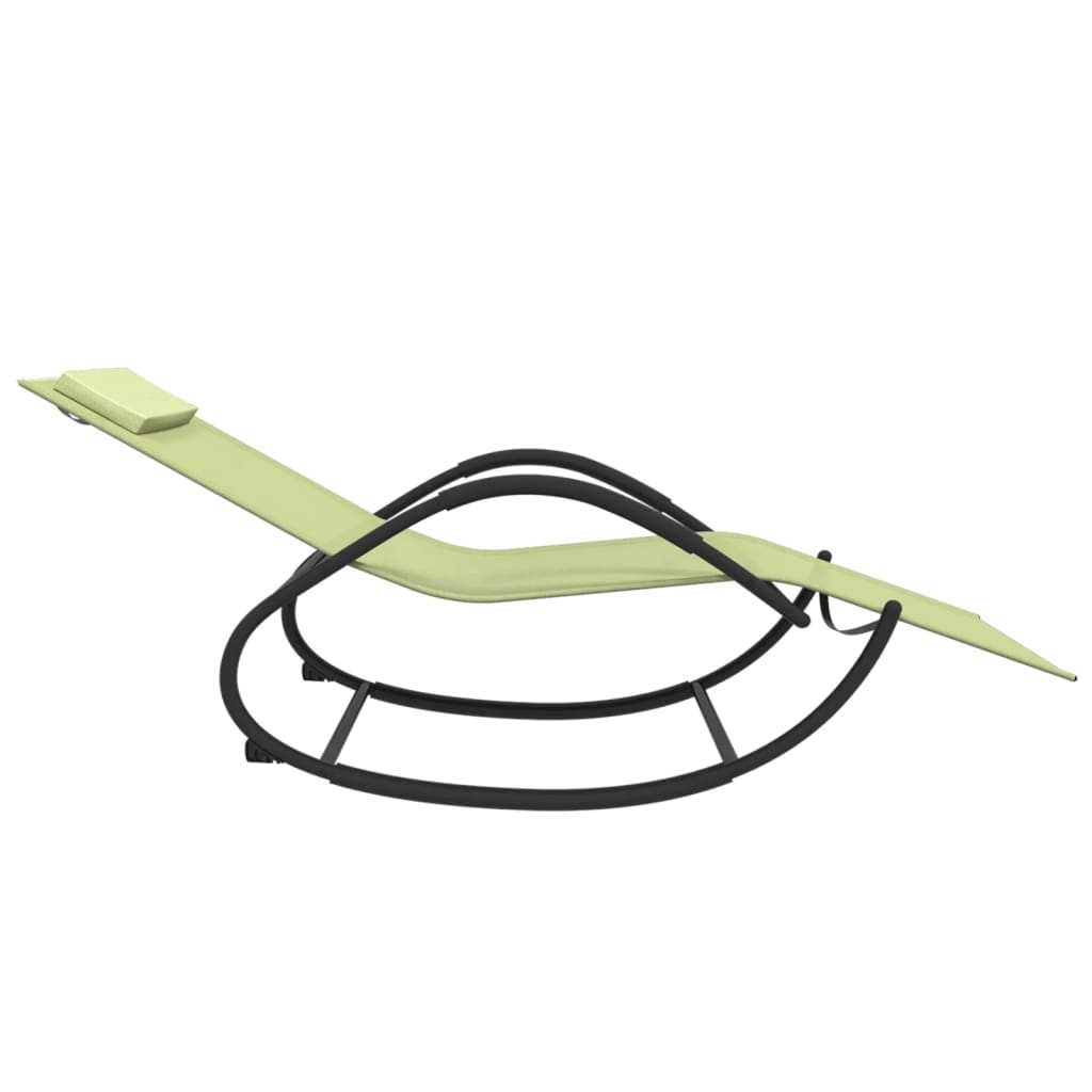 Espreguiçadeira baloiço 2 pcs aço e textilene cor creme