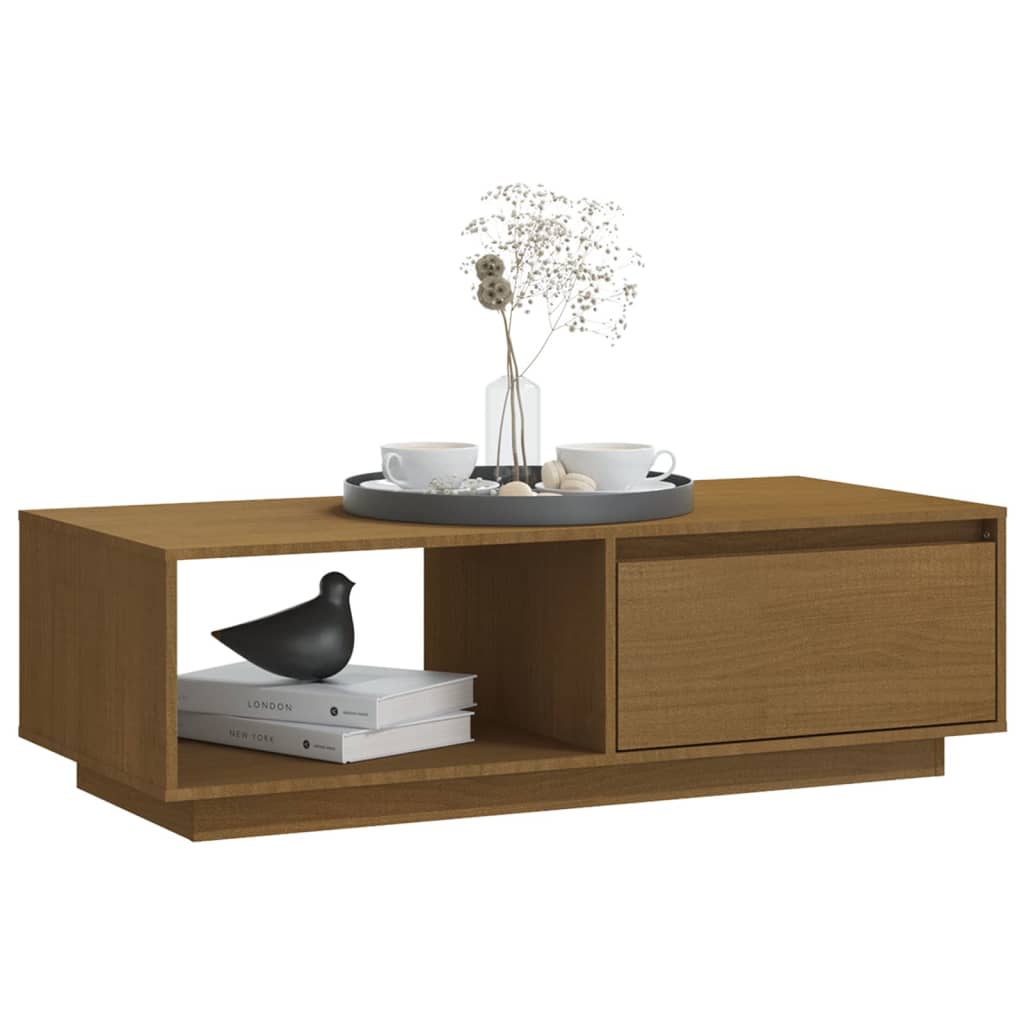 Mesa de centro 110x50x33,5 cm pinho maciço castanho mel