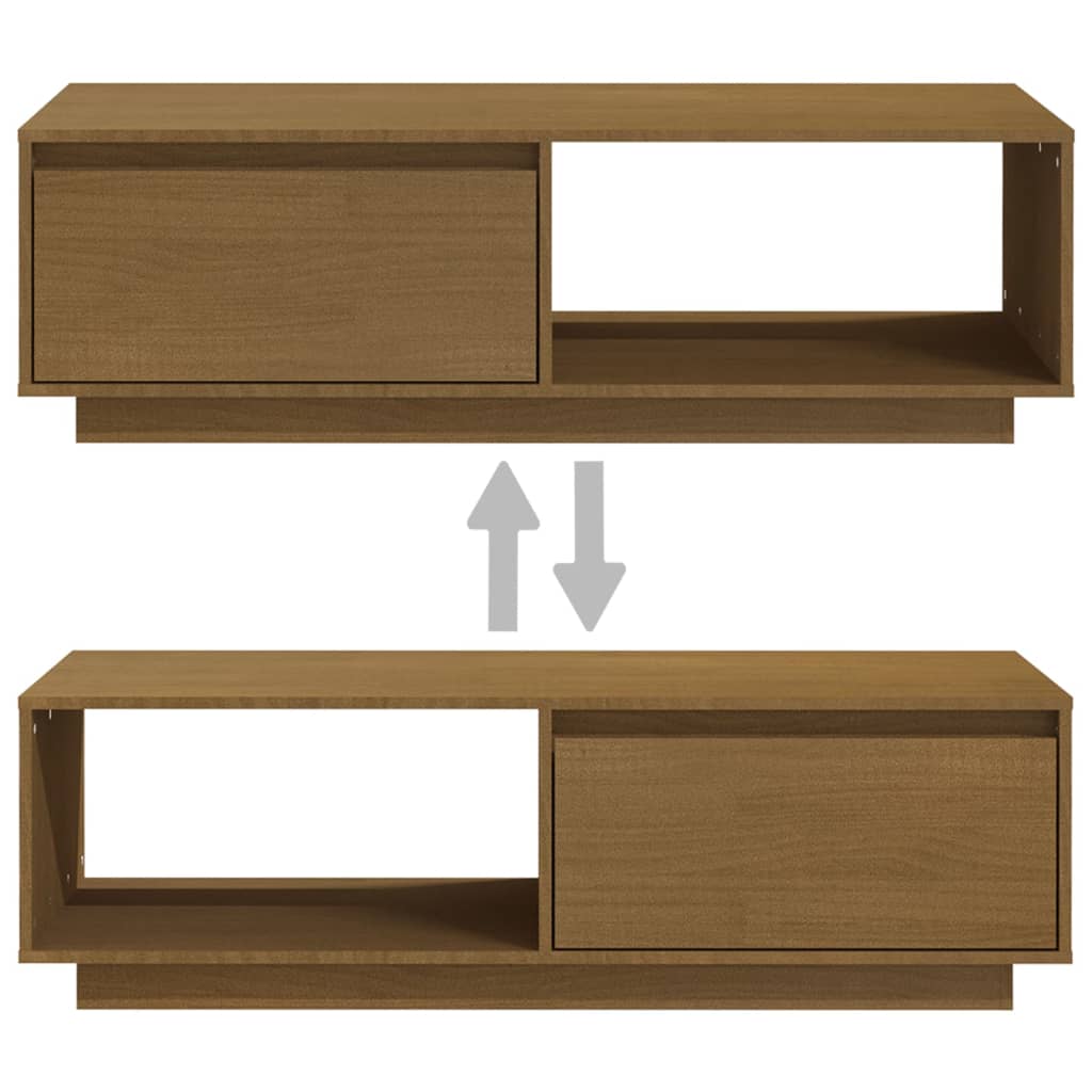 Mesa de centro 110x50x33,5 cm pinho maciço castanho mel