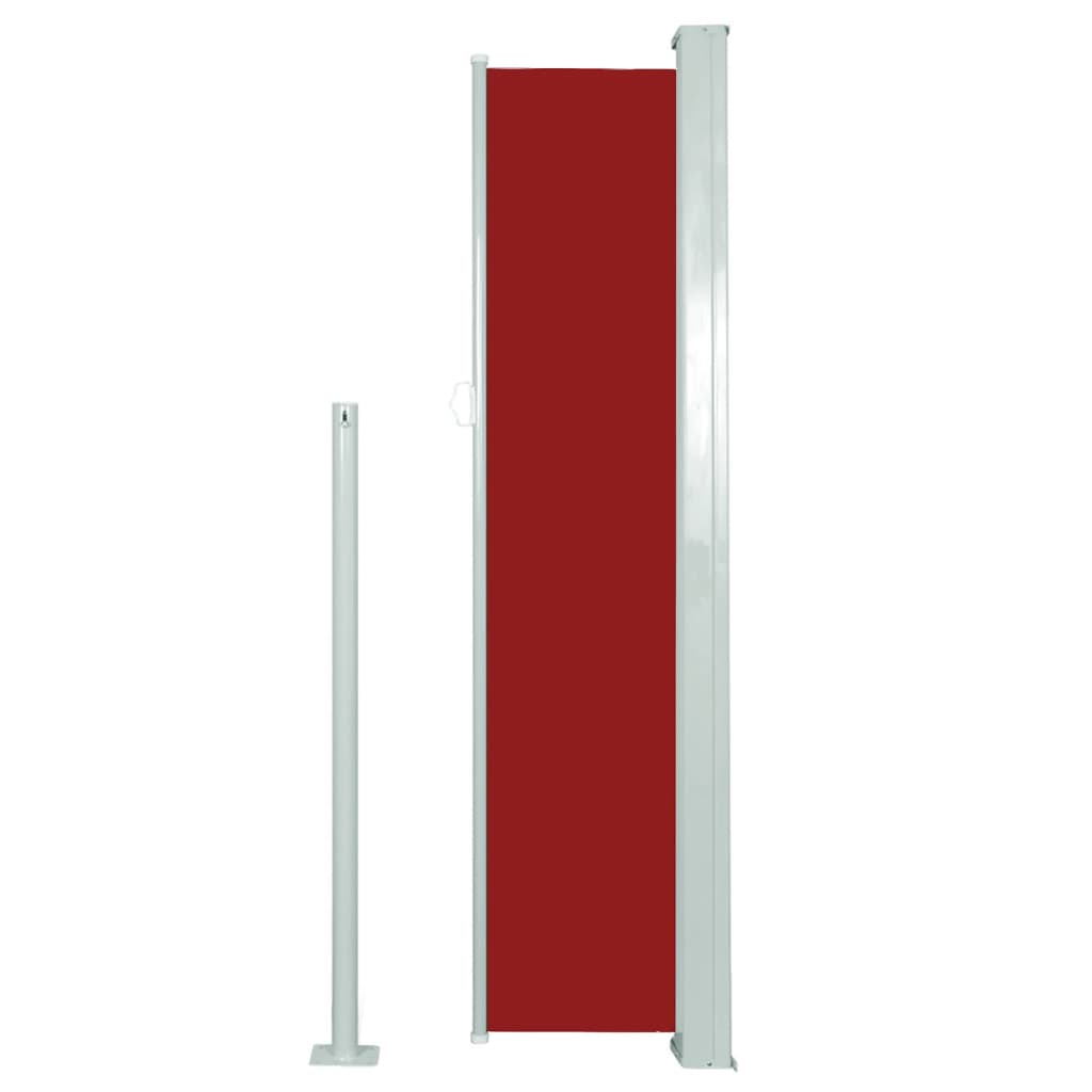 Toldo lateral retrátil para pátio 140x300 cm vermelho