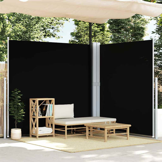 Toldo lateral retrátil 200x600 cm preto