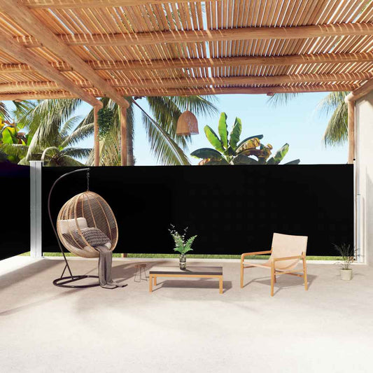 Toldo lateral retrátil 180x1000 cm preto