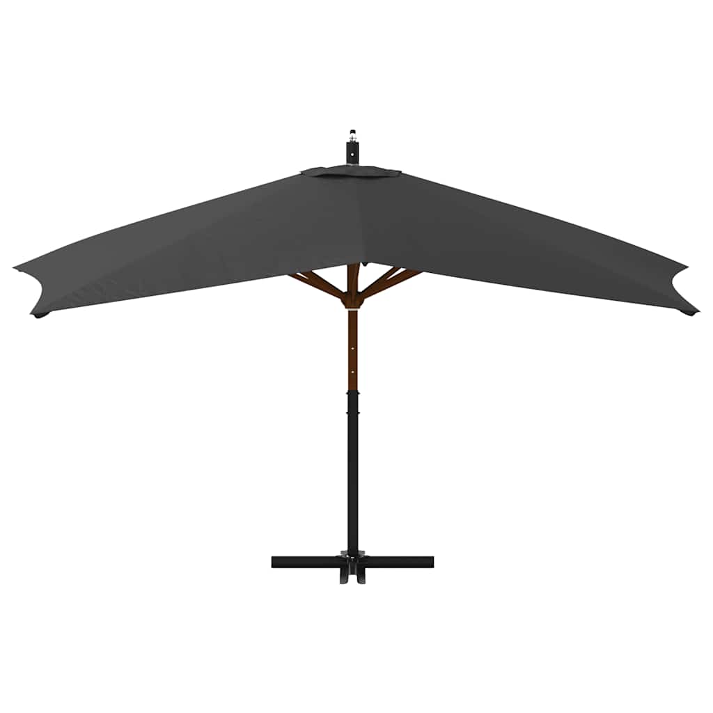 Guarda-sol cantilever c/ poste de madeira 400x300 cm antracite