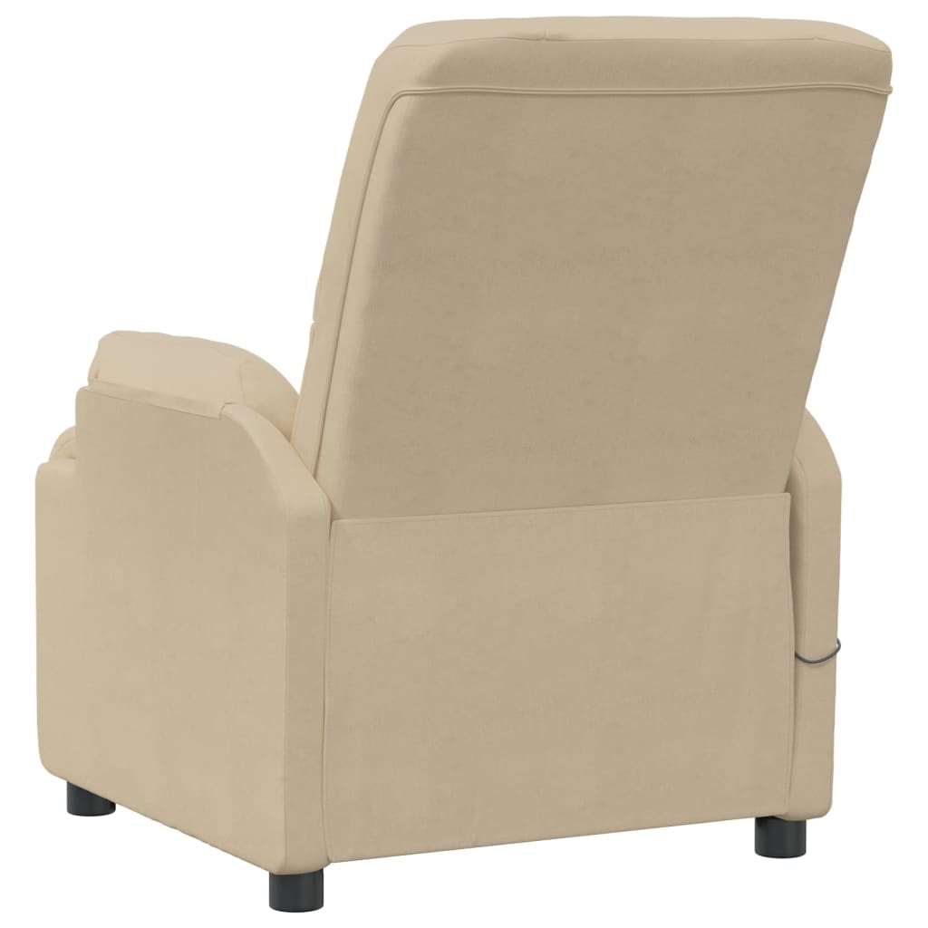 Poltrona reclinável elevatória camurça artificial cor creme