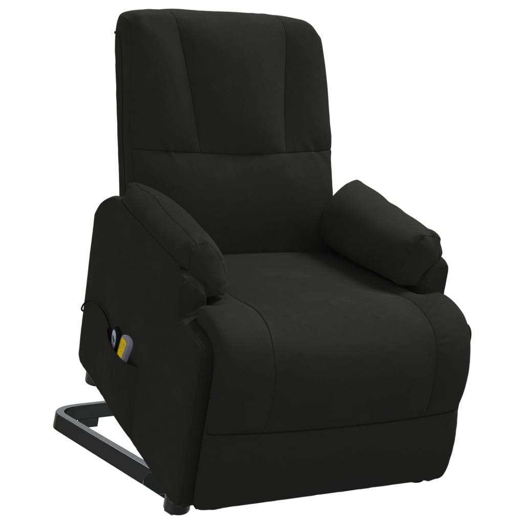 Poltrona de massagens elevatória camurça artificial preto