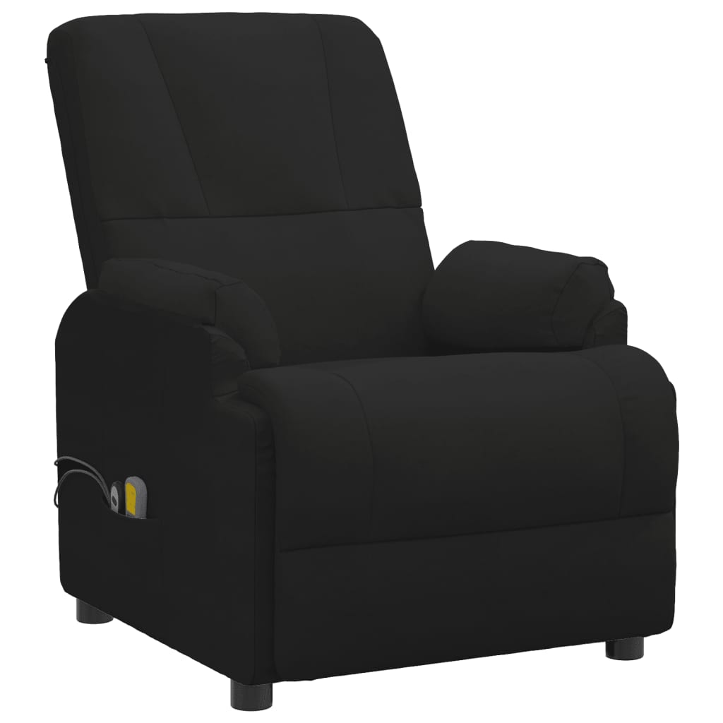 Poltrona de massagens elevatória camurça artificial preto