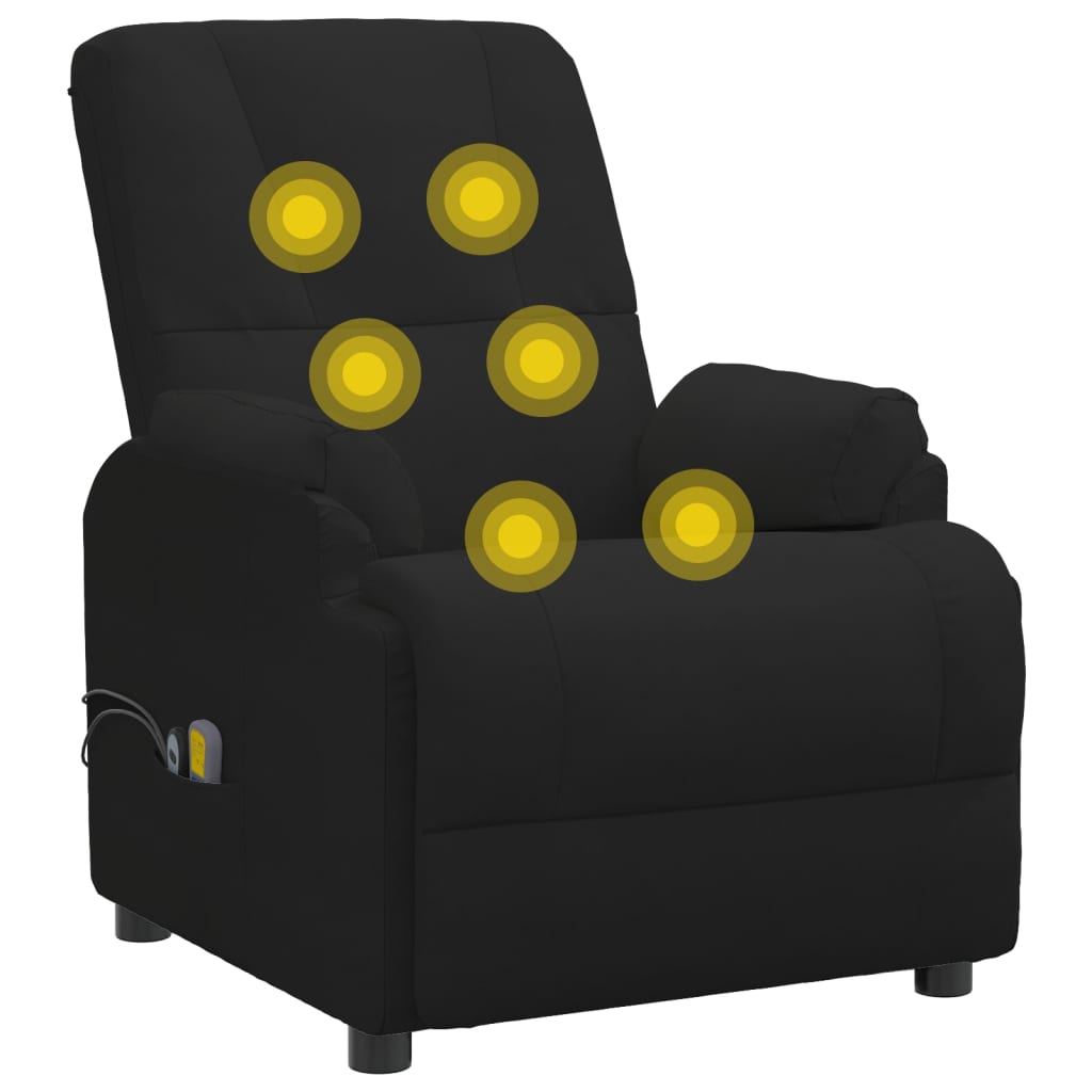 Poltrona de massagens elevatória camurça artificial preto