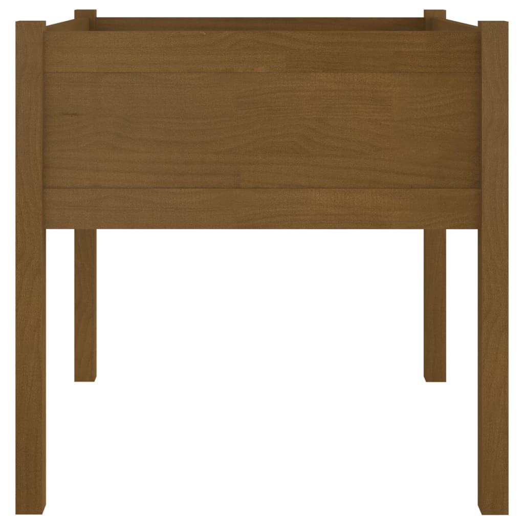 Vaso/floreira jardim 2 pcs 70x70x70cm pinho maciço castanho mel