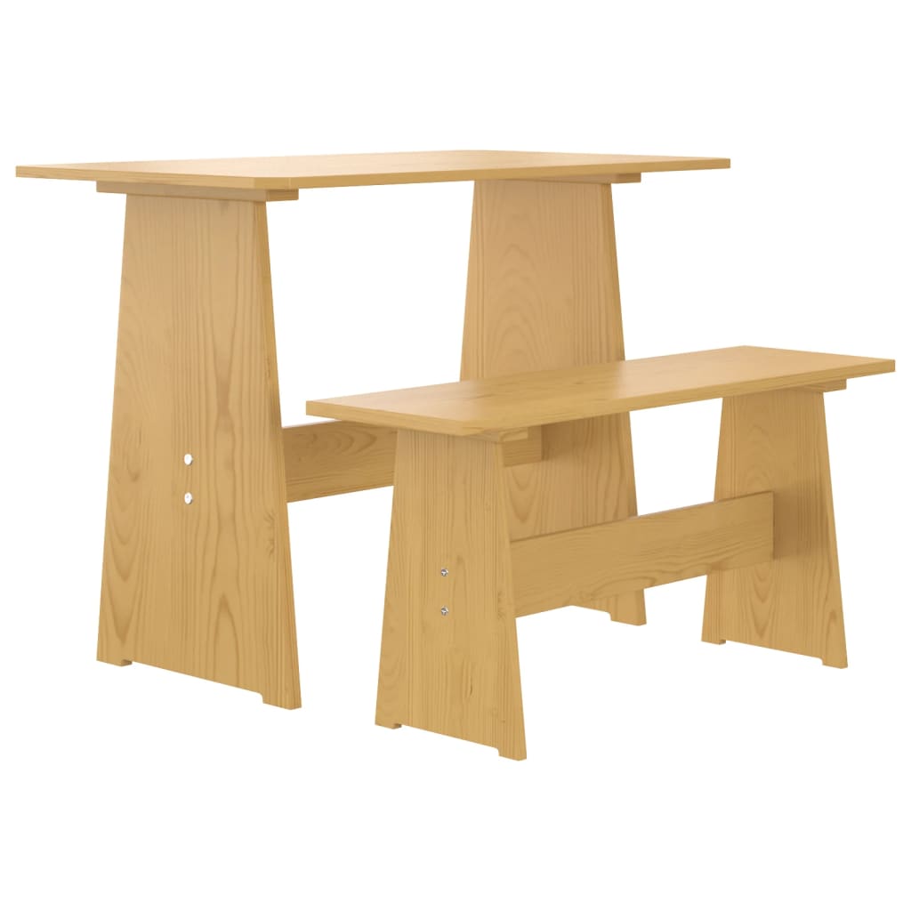3 pcs conjunto de jantar REINE pinho maciço castanho mel