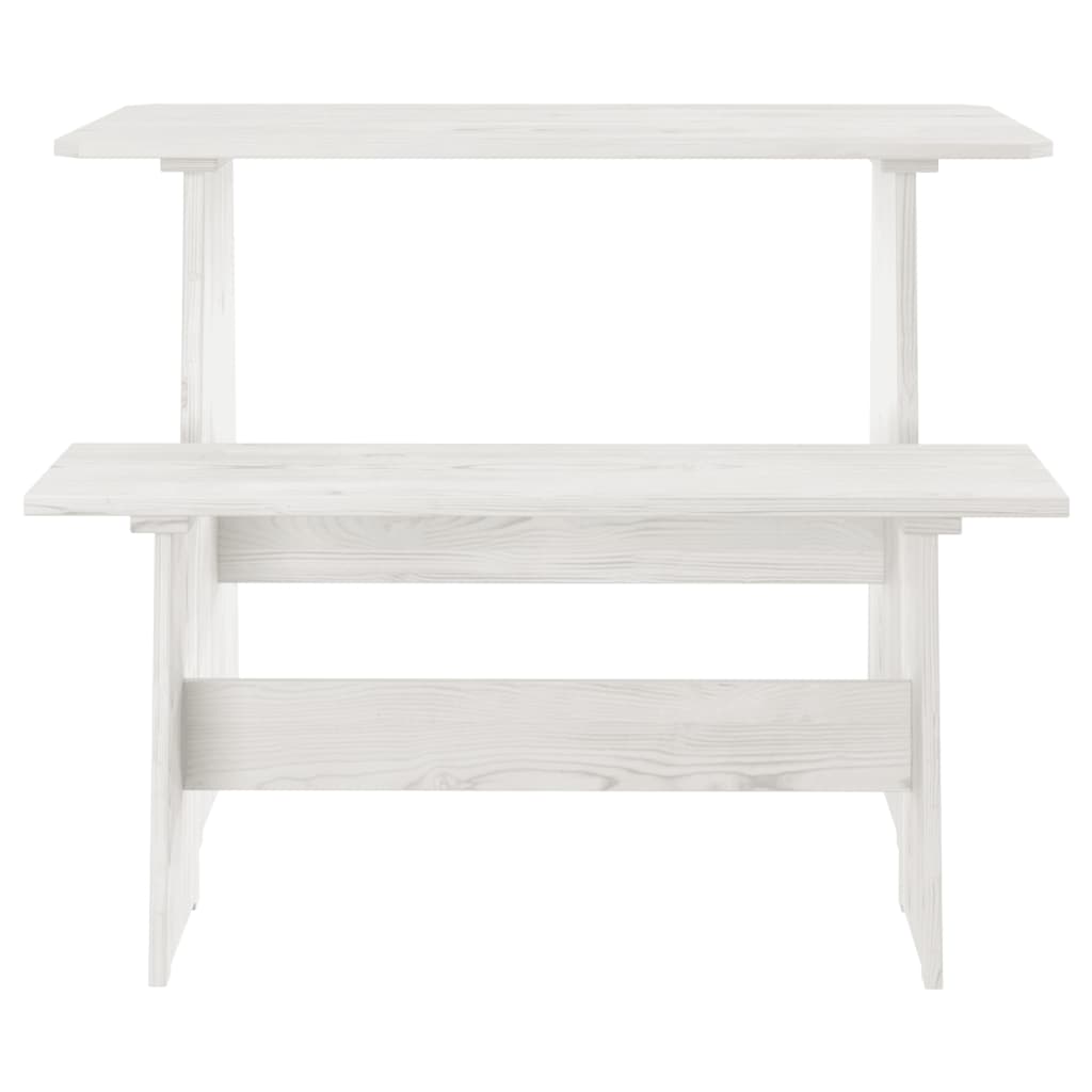 3 pcs conjunto de jantar REINE madeira pinho maciça branco