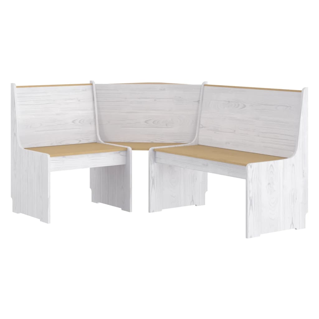 3 pcs conjunto de jantar REINE pinho maciço castanho mel/branco