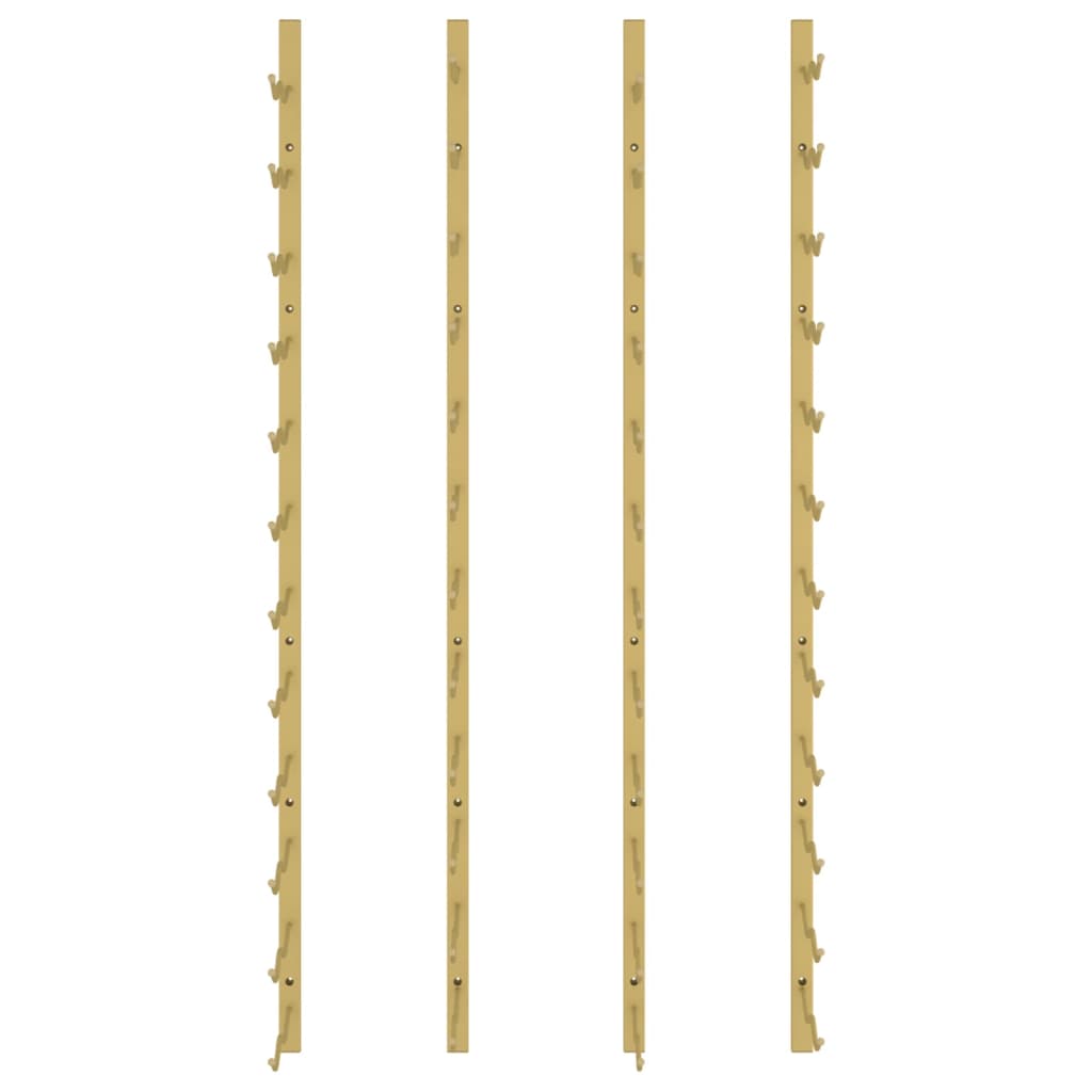 Garrafeira de parede para 24 garrafas 2 pcs ferro dourado