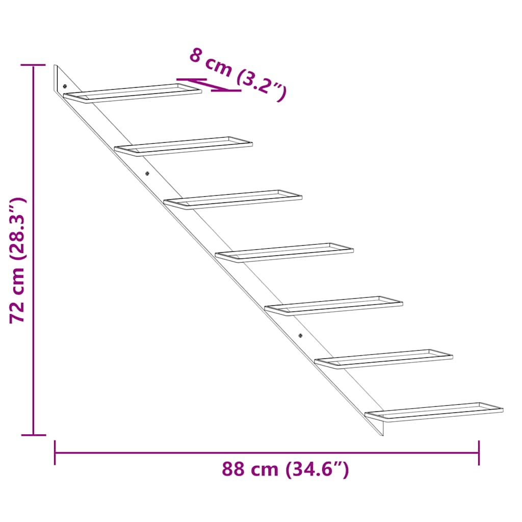 Garrafeira de parede para 7 garrafas metal branco
