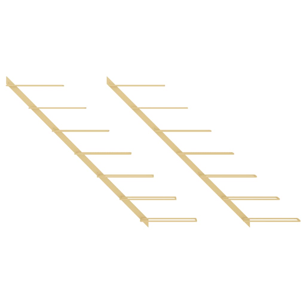 Garrafeira de parede para 7 garrafas metal dourado