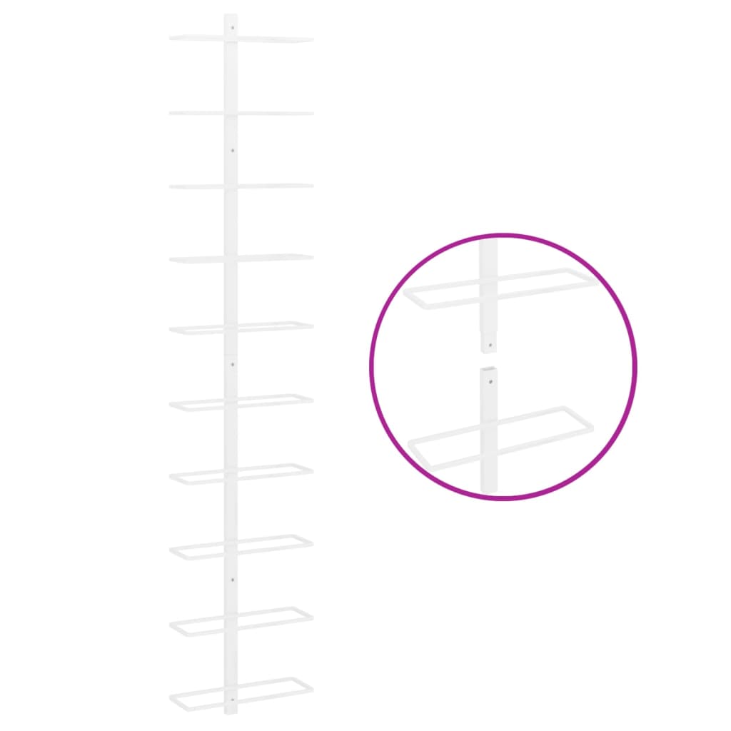 Garrafeira de parede para 10 garrafas metal branco