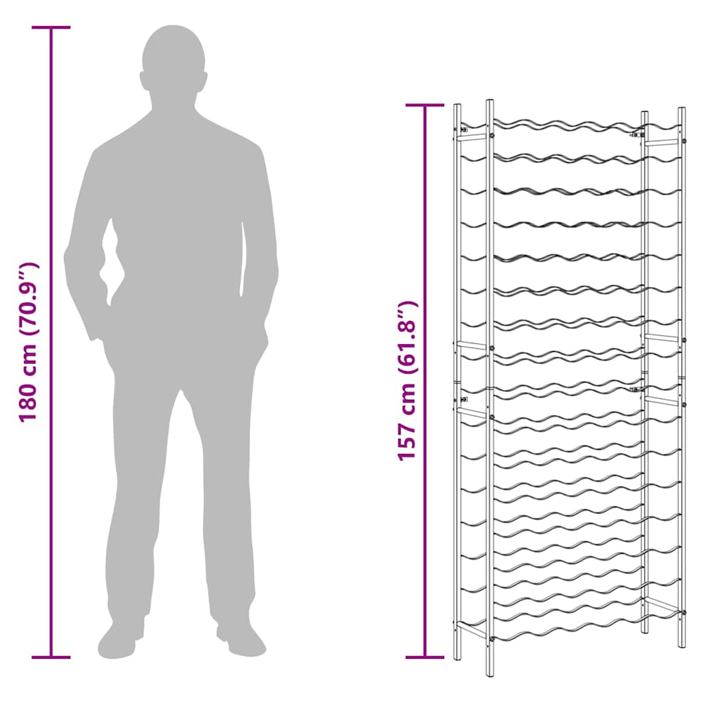 Garrafeira para 96 garrafas metal dourado