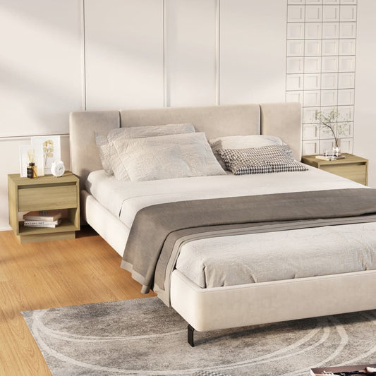 Mesas de cabeceira 2 pcs derivados de madeira carvalho sonoma