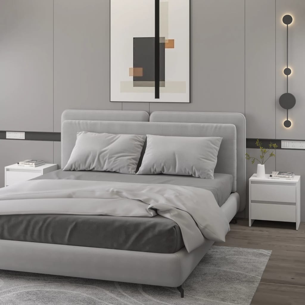 Mesas de cabeceira 2 pcs derivados de madeira branco