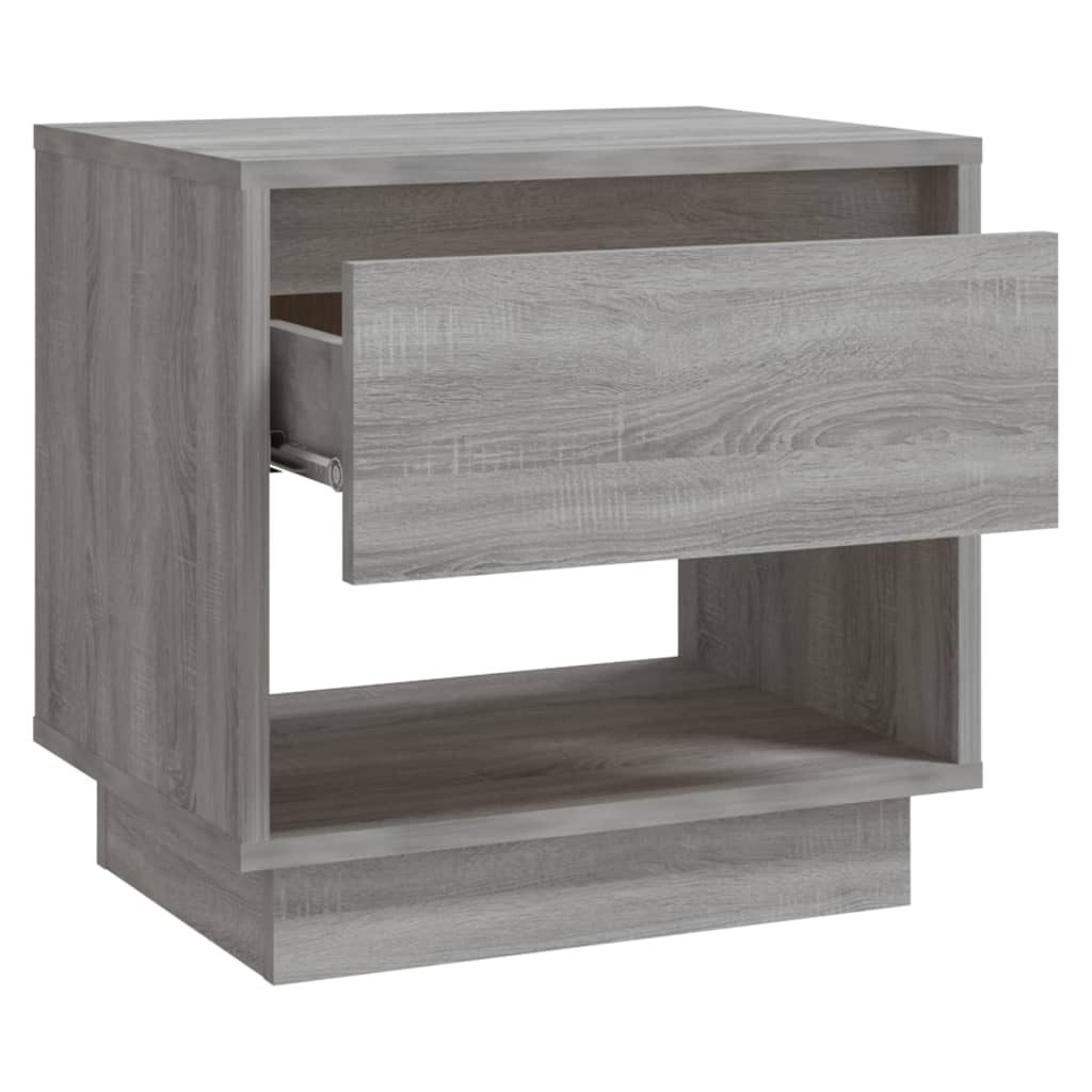 Mesa de cabeceira 45x34x44 cm aglomerado cor sonoma cinzento