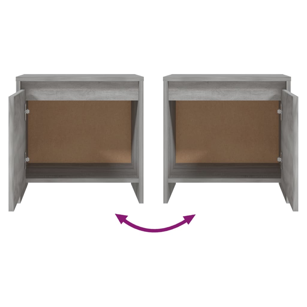 Mesa cabeceira 45x34x44,5cm derivados madeira sonoma cinza