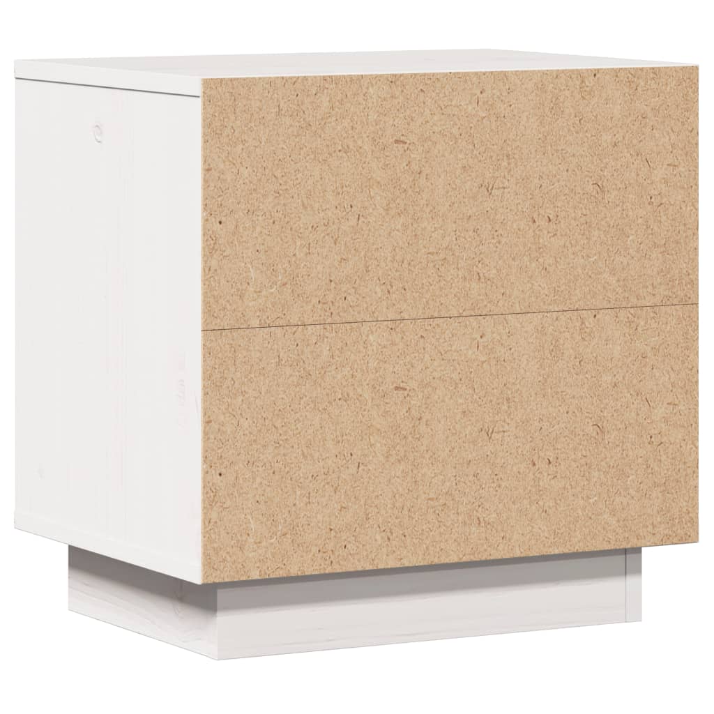 Mesa de cabeceira 40x30x40 cm madeira de pinho maciça branco
