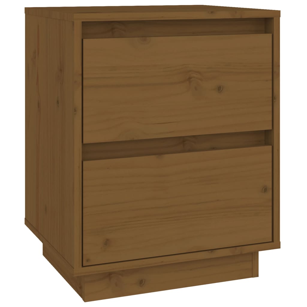Mesas de cabeceira 2 pcs 40x35x50 cm pinho maciço castanho mel