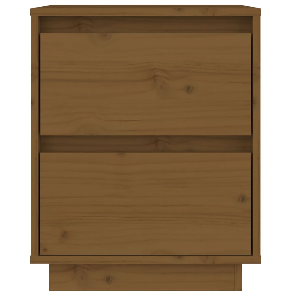 Mesas de cabeceira 2 pcs 40x35x50 cm pinho maciço castanho mel