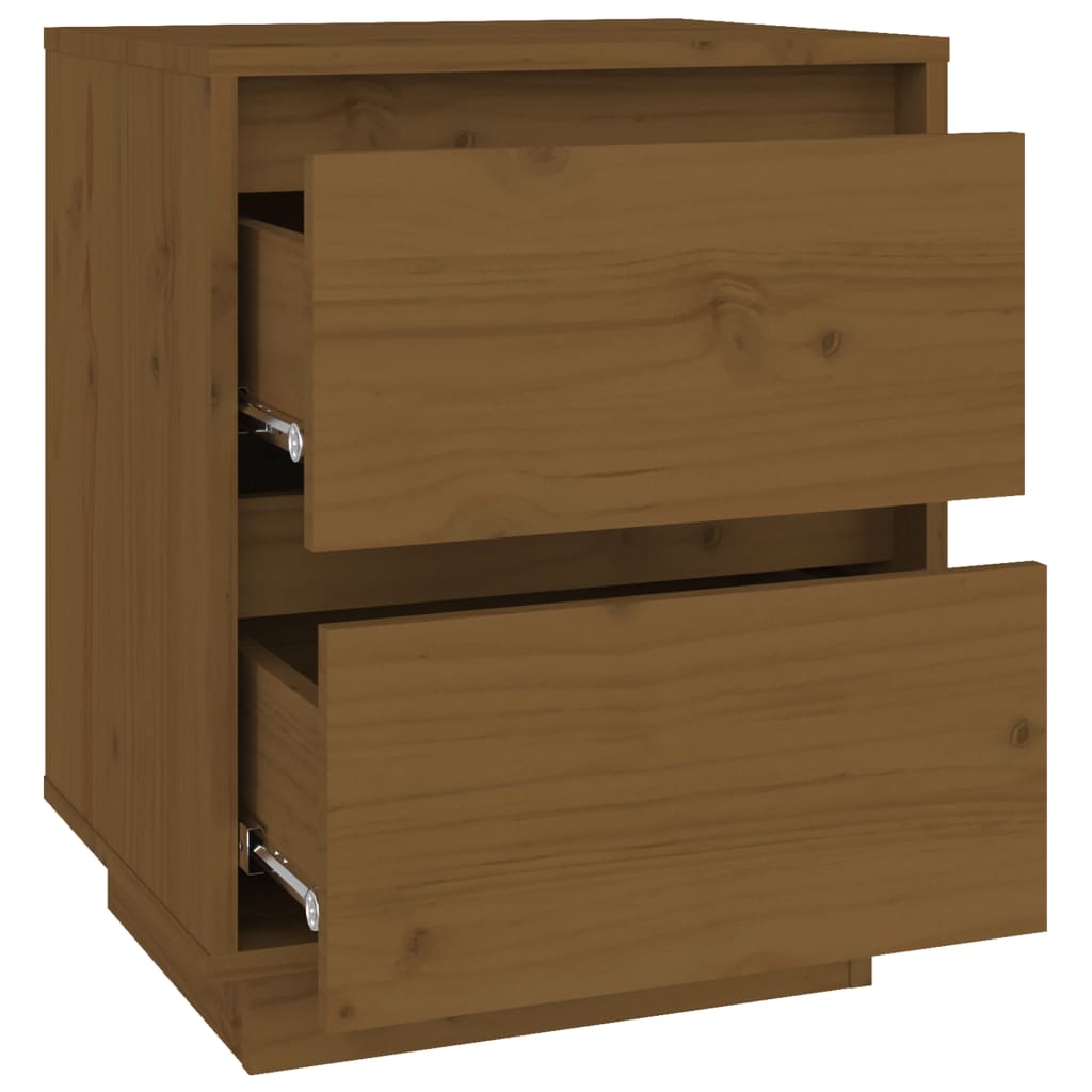 Mesas de cabeceira 2 pcs 40x35x50 cm pinho maciço castanho mel