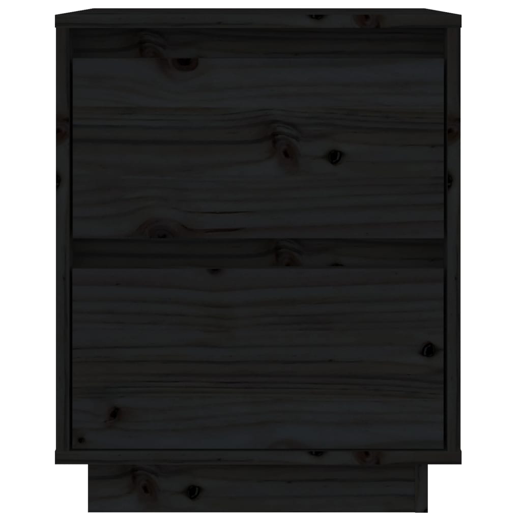 Mesas de cabeceira 2 pcs 40x35x50 cm pinho maciço preto