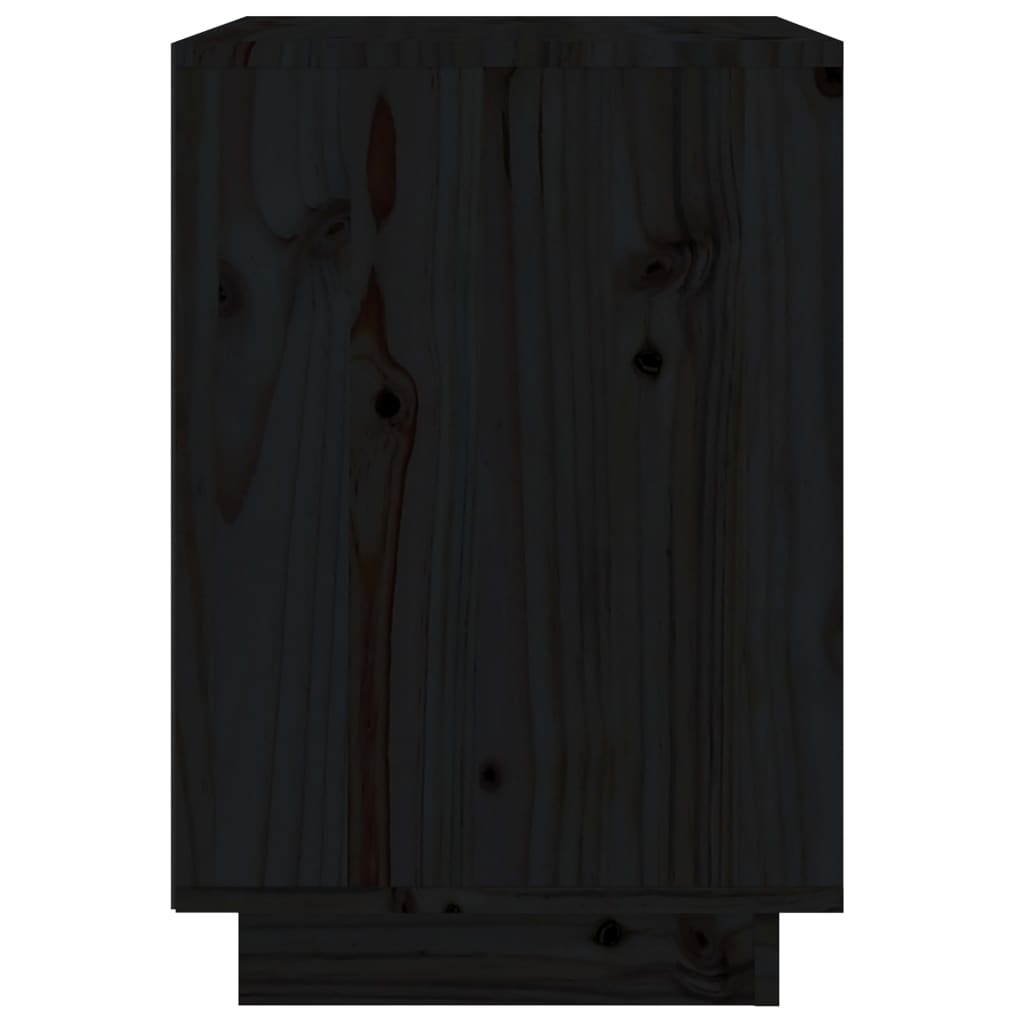 Mesas de cabeceira 2 pcs 40x35x50 cm pinho maciço preto