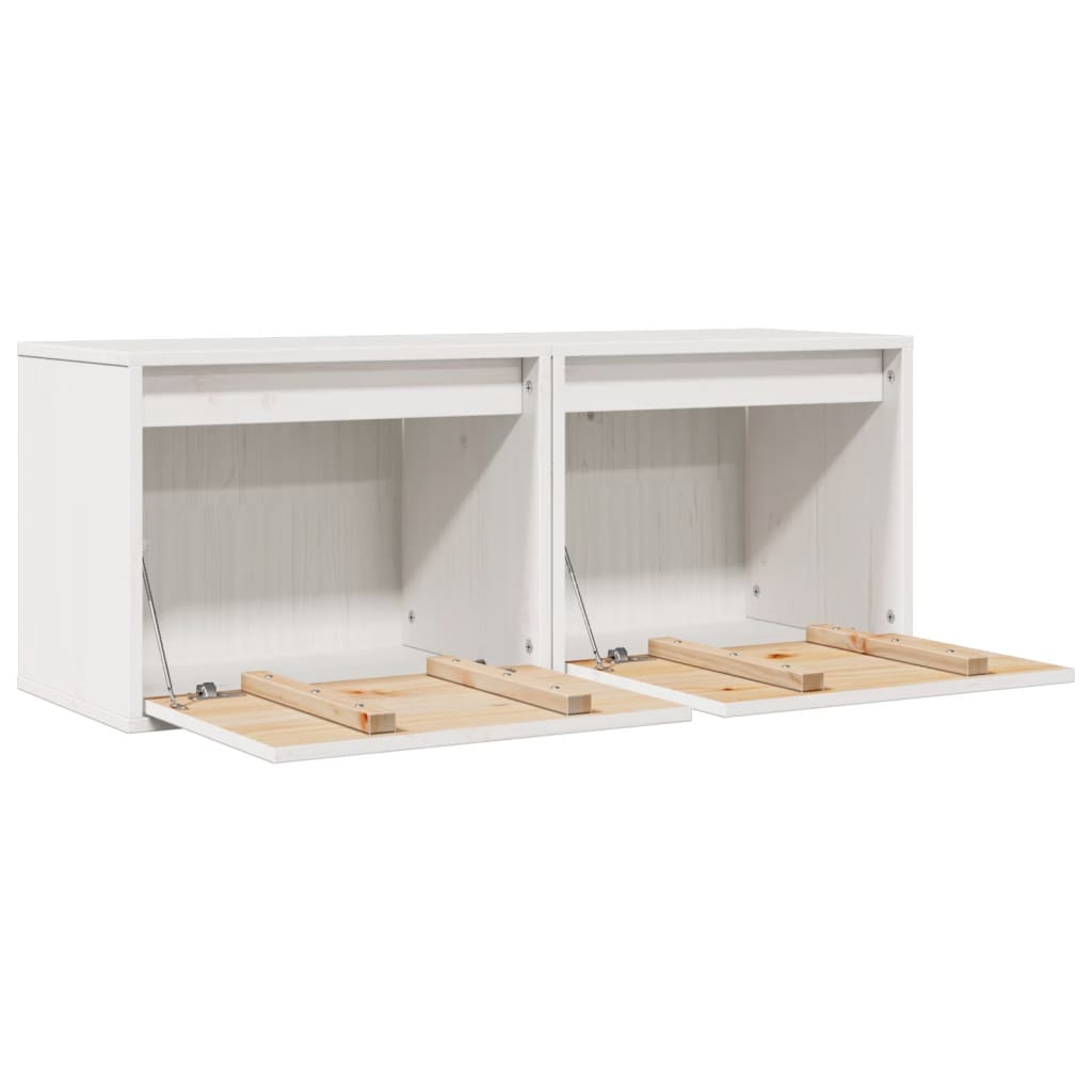 Armários de parede 2 pcs 45x30x35 cm pinho maciço branco
