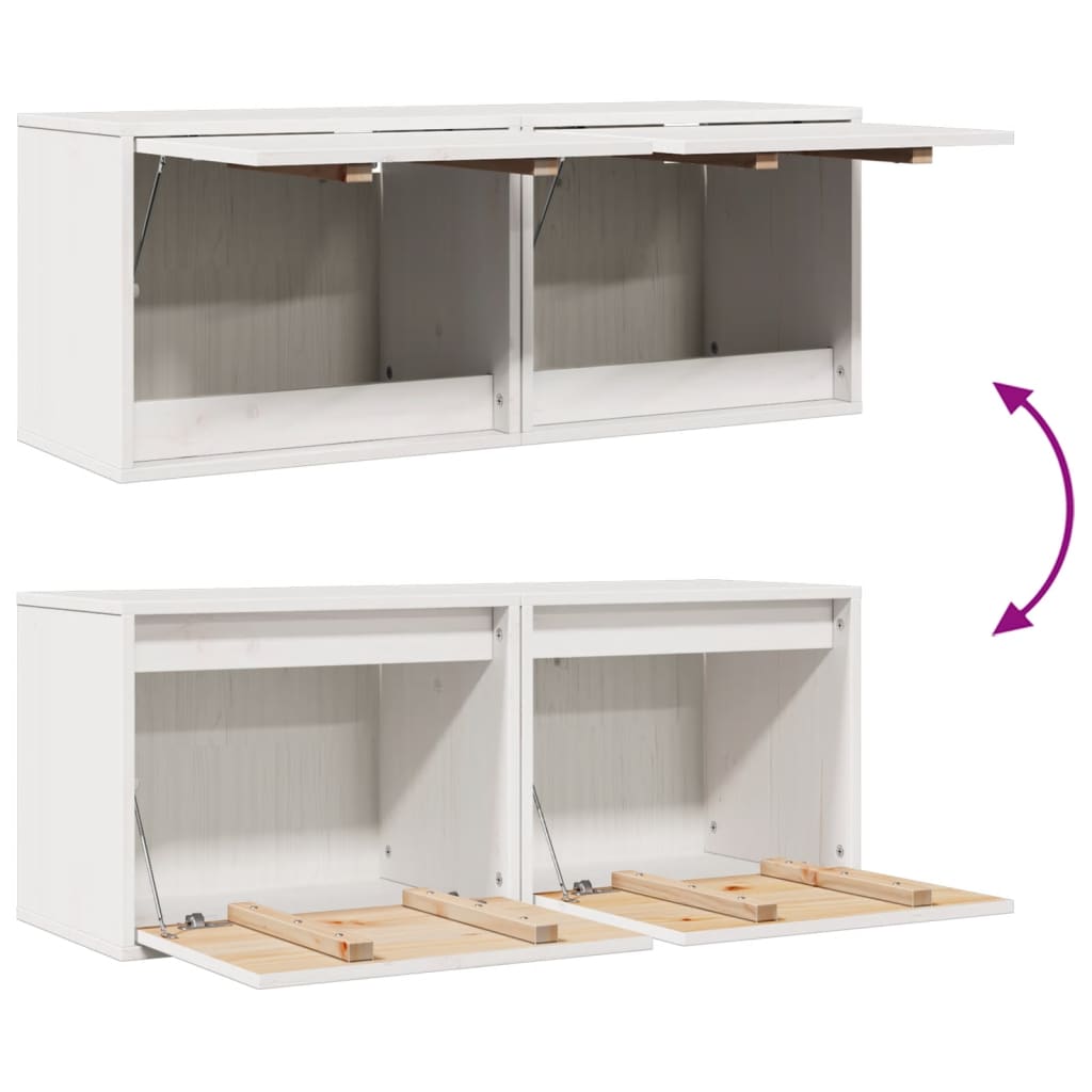 Armários de parede 2 pcs 45x30x35 cm pinho maciço branco