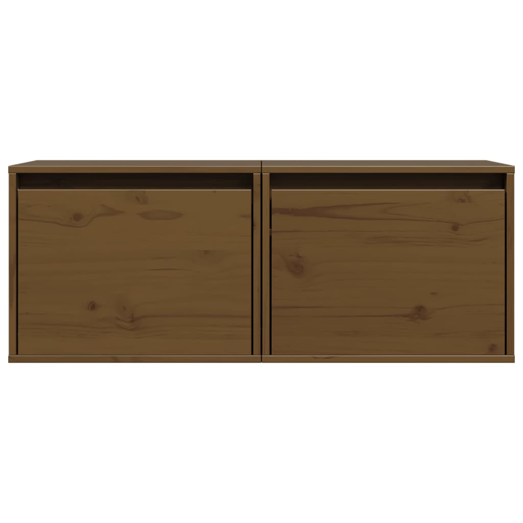 Armários de parede 2 pcs 45x30x35 cm pinho maciço castanho mel