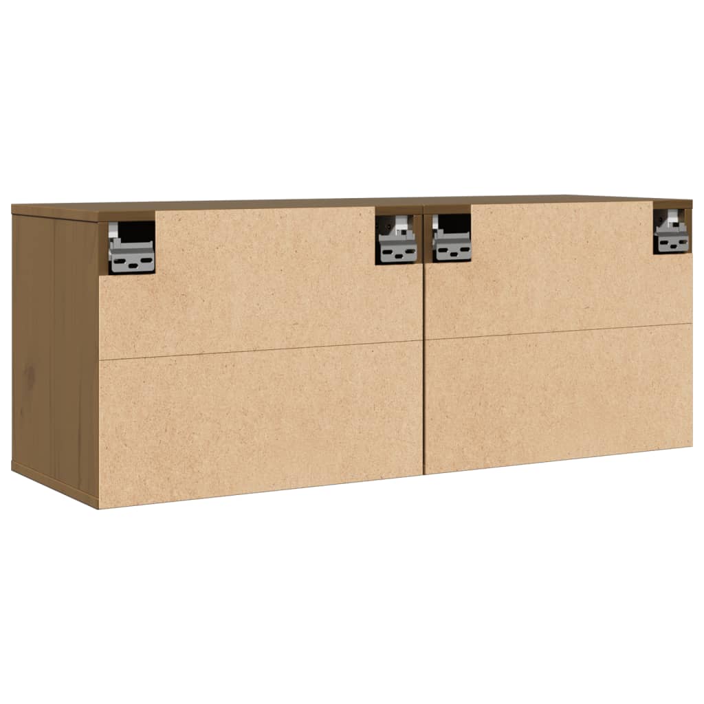 Armários de parede 2 pcs 45x30x35 cm pinho maciço castanho mel
