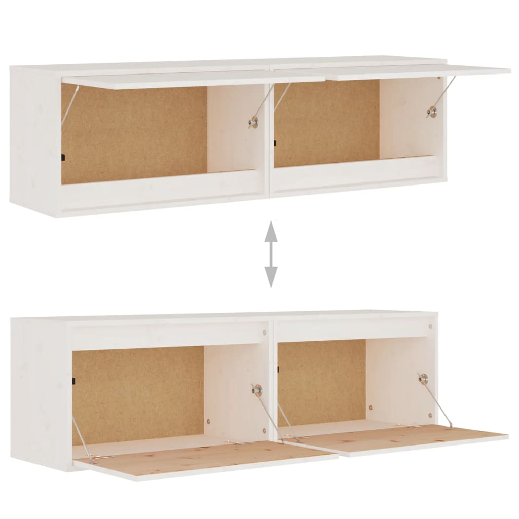 Armários de parede 2 pcs 60x30x35 cm pinho maciço branco