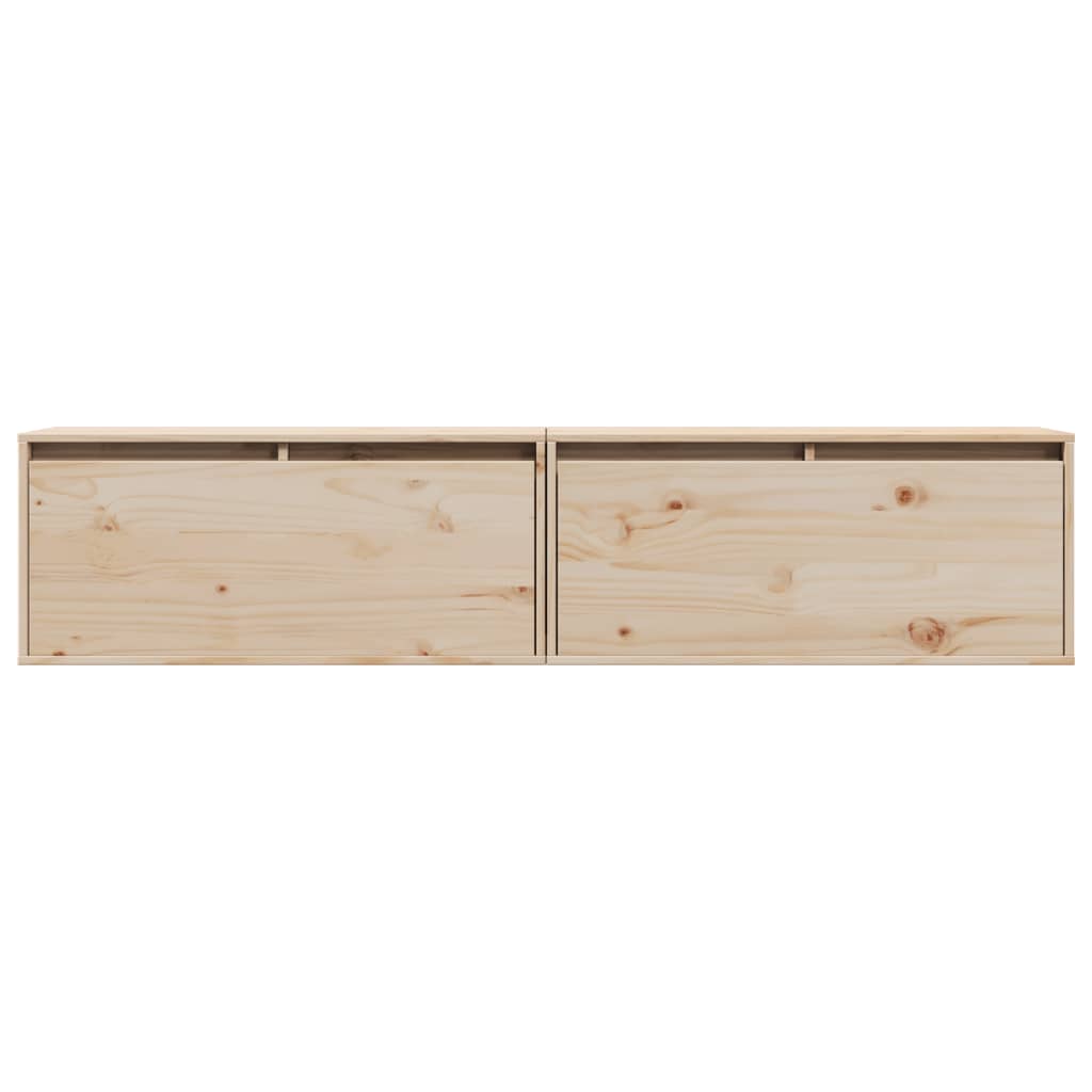 Armários de parede 2 pcs 80x30x35 cm madeira de pinho maciça