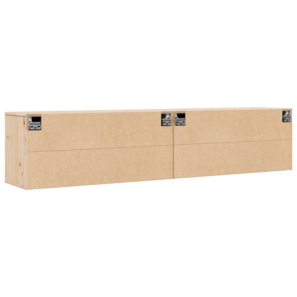 Armários de parede 2 pcs 80x30x35 cm madeira de pinho maciça