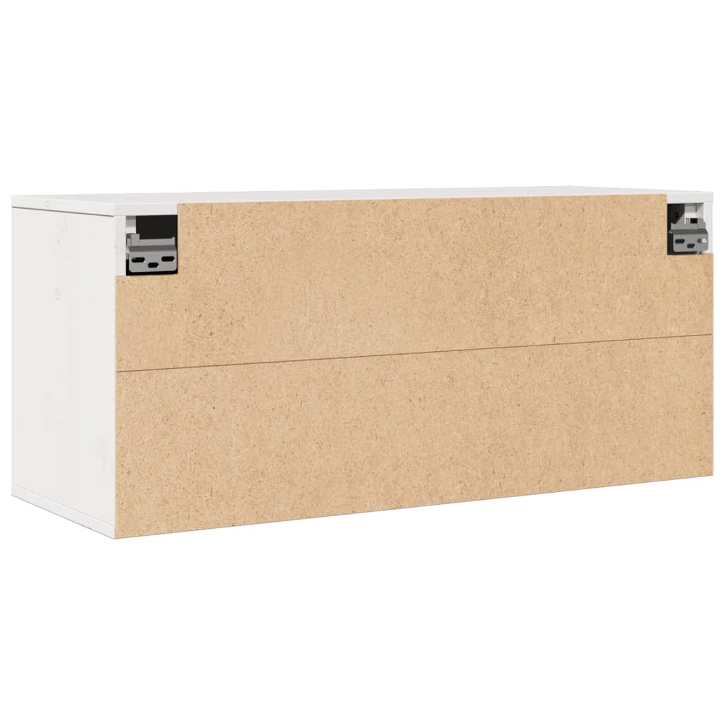 Armário de parede 80x30x35 cm madeira de pinho maciça branco