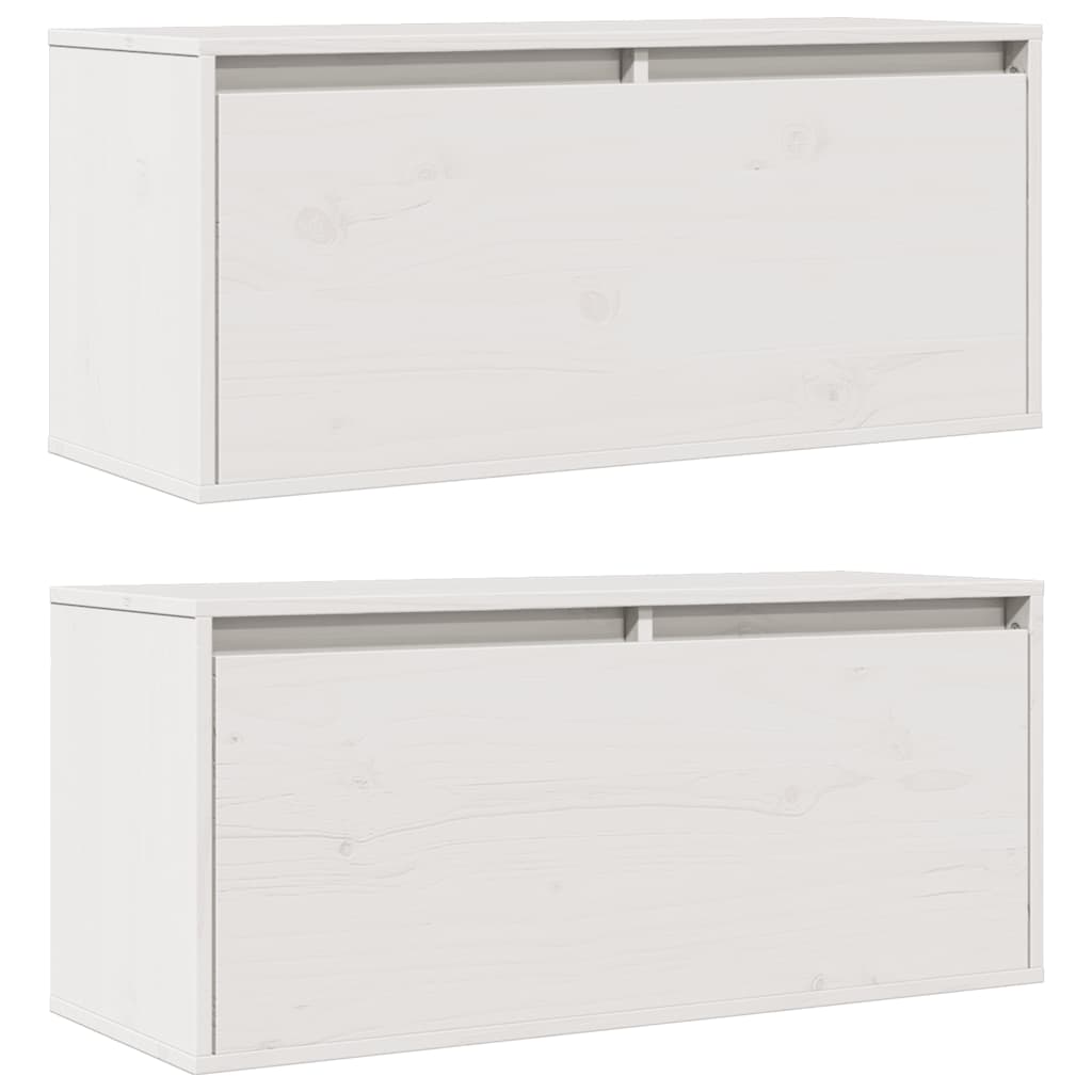 Armários de parede 2 pcs 80x30x35 cm pinho maciço branco