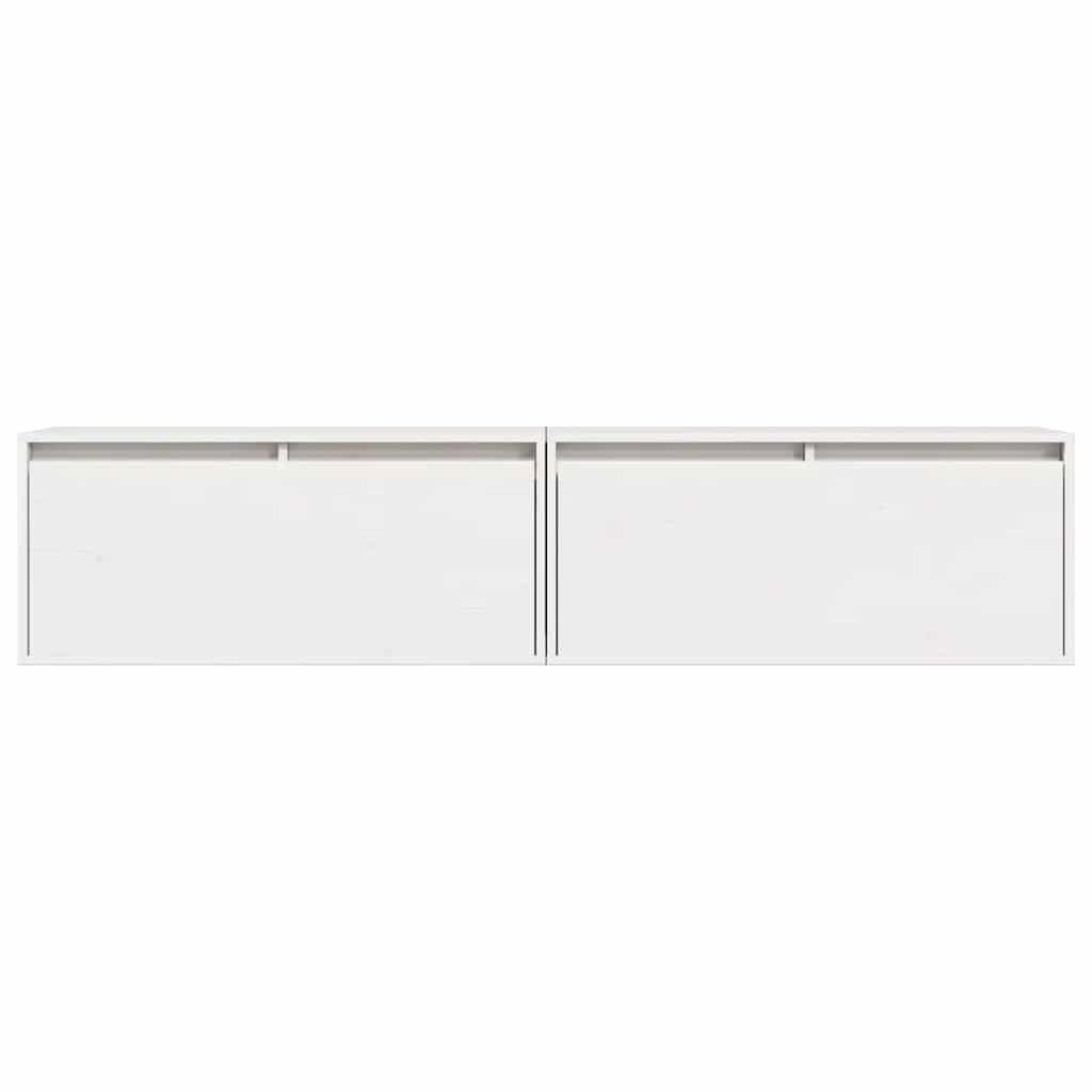 Armários de parede 2 pcs 80x30x35 cm pinho maciço branco