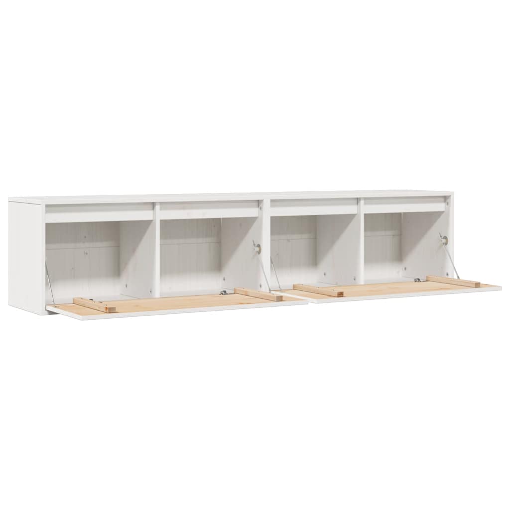 Armários de parede 2 pcs 80x30x35 cm pinho maciço branco