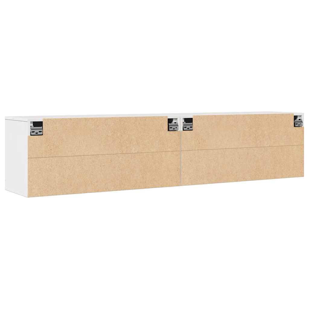 Armários de parede 2 pcs 80x30x35 cm pinho maciço branco