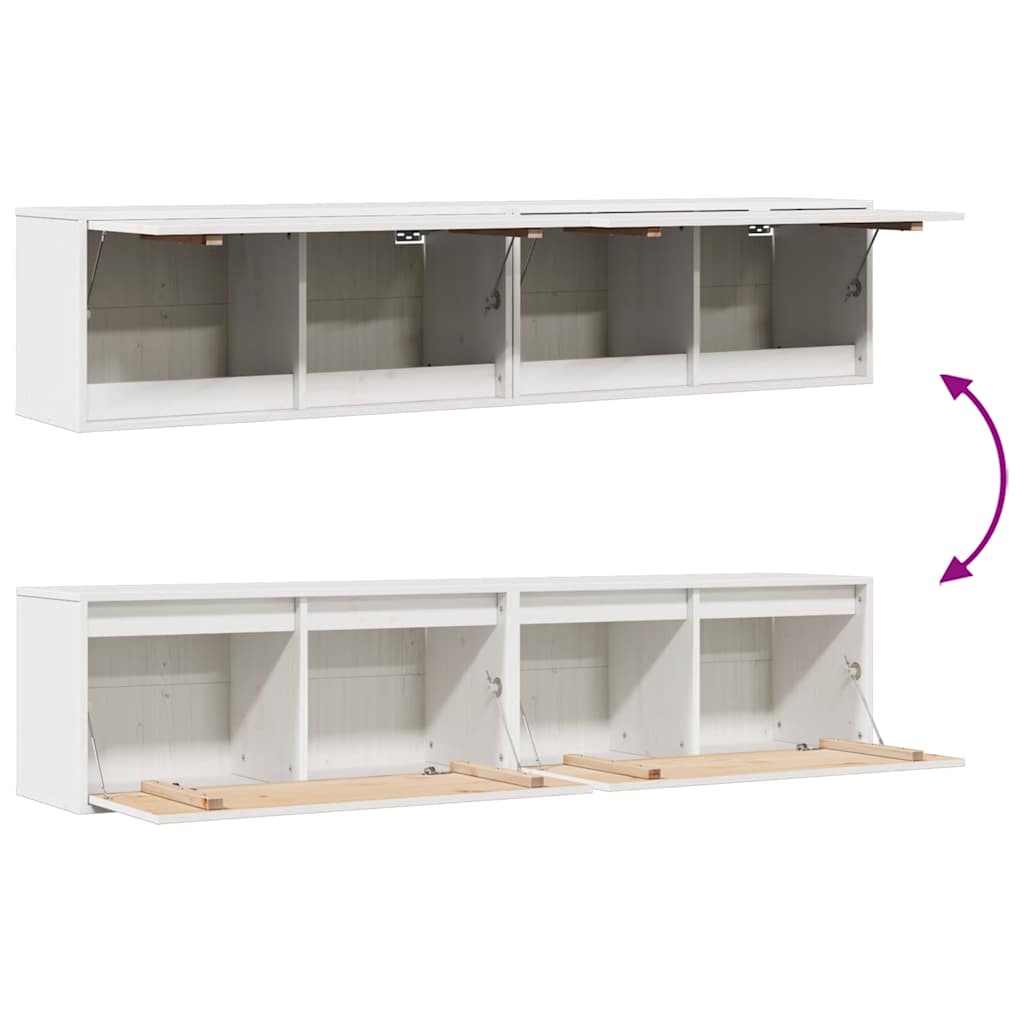 Armários de parede 2 pcs 80x30x35 cm pinho maciço branco